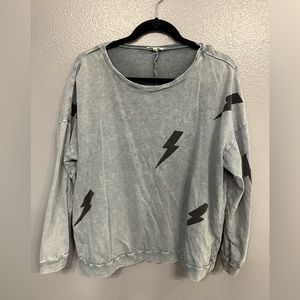 Lightening Bolt Relax Crew Neck Sweatshirt